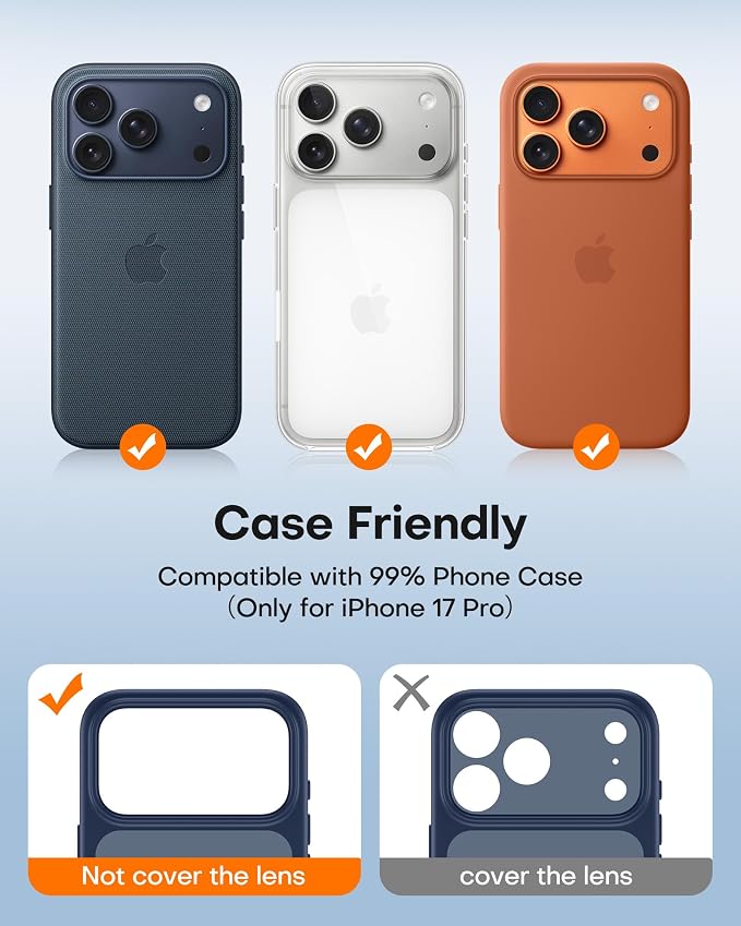 TAURI 2 Pack for iPhone 17 Pro Camera Lens Protector, Full Coverage - Image 4