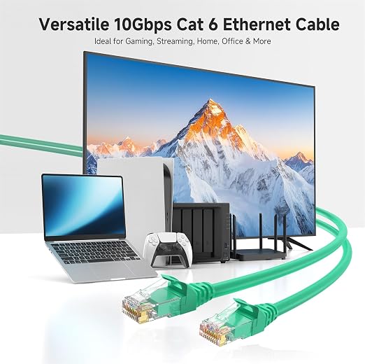 Cable Matters 10Gbps 5-Pack Snagless Cat 6 Ethernet Cable - 5ft - Image 2