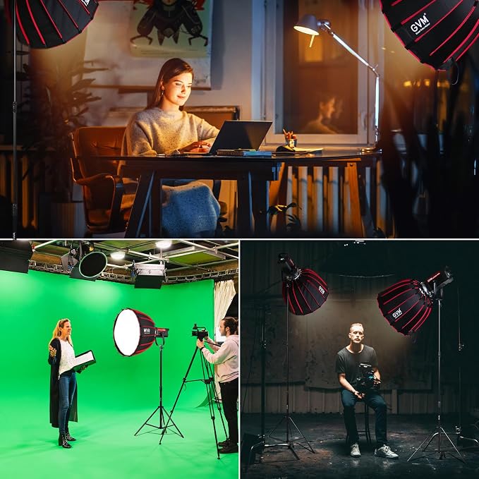 GVM 300W LED Video Light, 221950lux/1m, AIO SD300B Photography Lighting Kit - Image 8