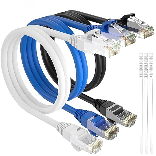Adoreen Cat 6 Ethernet Cable 15 Ft-3 Pack, High Speed Short Patch Cables by Adoreen