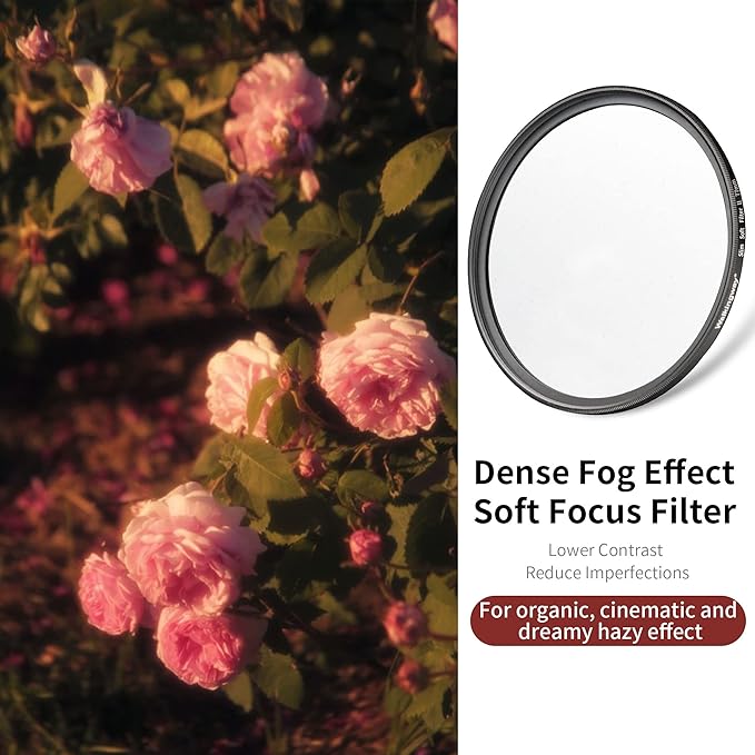 Walking Way 58MM White Pro Mist Diffusion Lens Filter, Dreamy Fog & Soft Glow - Image 2
