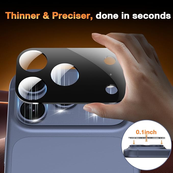 YWXTW [0 Bubbles for iPhone 17 Pro Max Camera Protector, Full Coverage Tempered - Image 6