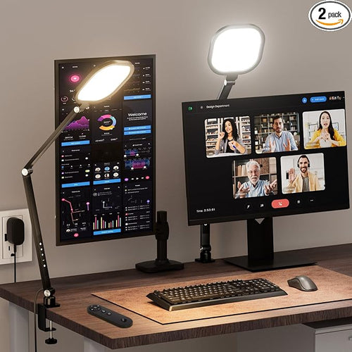 2 Packs Video Conference Light for Computer, 15W LitONES Desk Light for Zoom by LitONES