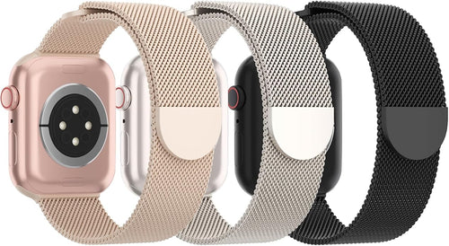 3 Pack Mesh Metal Band Compatible by Steezrd