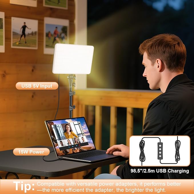 2-Pack LED Video Lighting Kit, Anautin 15W/1700Lux Photography Lighting - Image 6