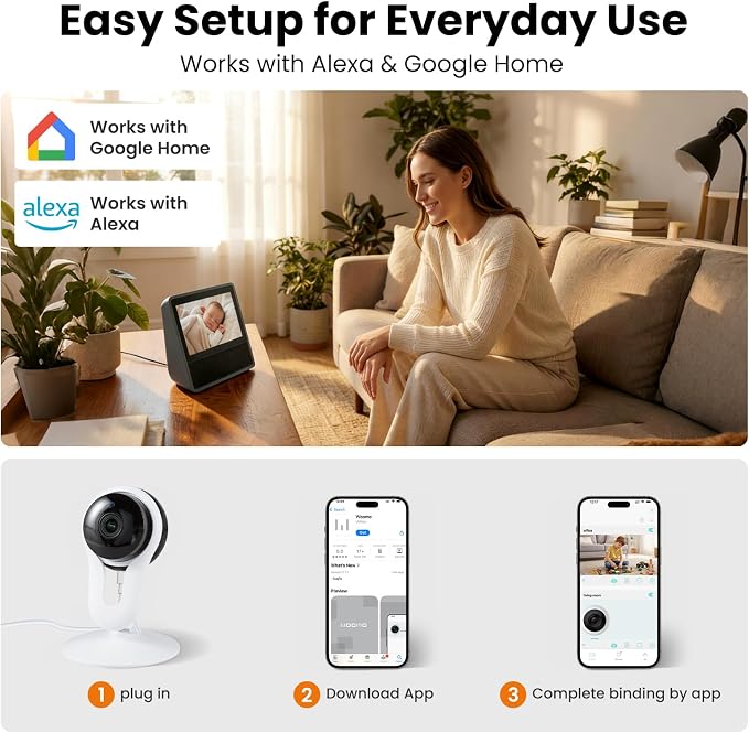 Smart Indoor Pet Camera with Phone App, 2K Home Camera - Image 7