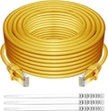 Adoreen Cat 6 Ethernet Cable 60 Ft-Yellow, Outdoor & Indoor Snagless Long Round by Adoreen