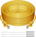 Adoreen Cat 6 Ethernet Cable 250 Ft-Yellow, Outdoor & Indoor Snagless Long by Adoreen