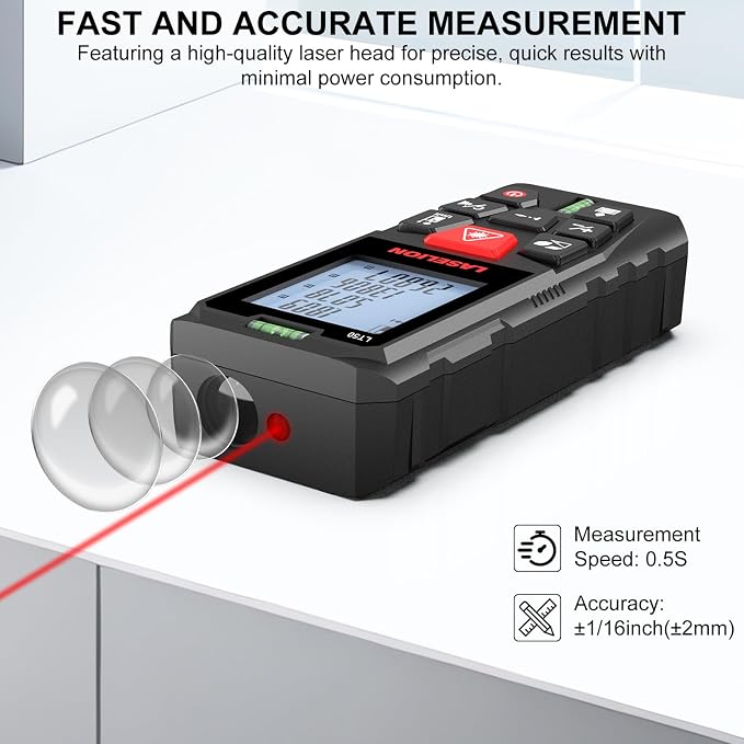 LT50 Laser Measure, 165ft/50m Laser Measurement Tool, - Image 4