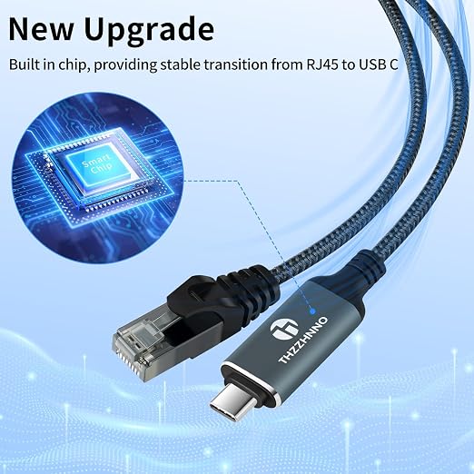 USB C to Ethernet Cable 3.3FT, Type C to RJ45 Gigabit LAN Network Cord - Image 3