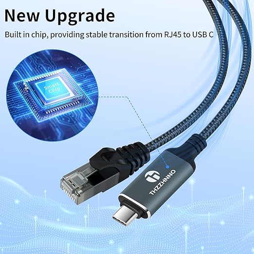 USB C to Ethernet Cable 15FT, Type C to RJ45 Gigabit LAN Network Cord, Directly - Image 3