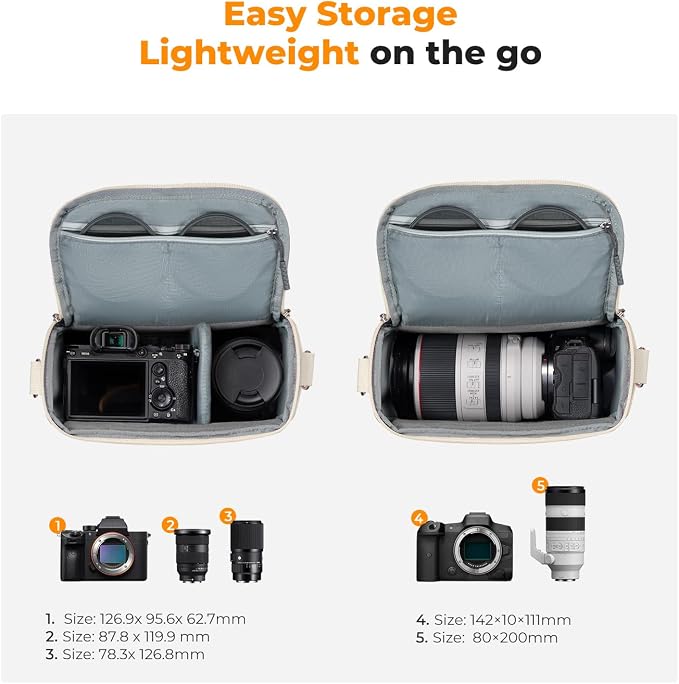K&F CONCEPT Camera Sling Bag Small Crossbody Camera Case DSLR/SLR/Cute Compact - Image 2