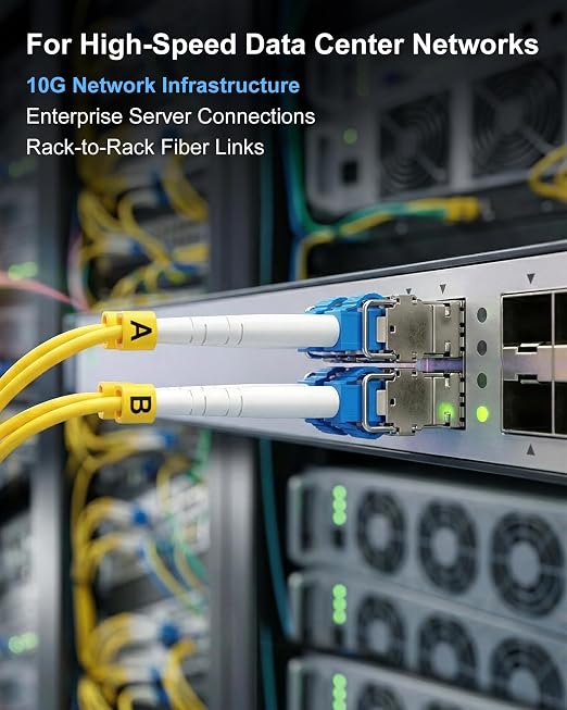 OS2 LC to LC Single Mode Fiber Patch Cable, 15M LC-LC Singlemode Patch Cable - Image 2