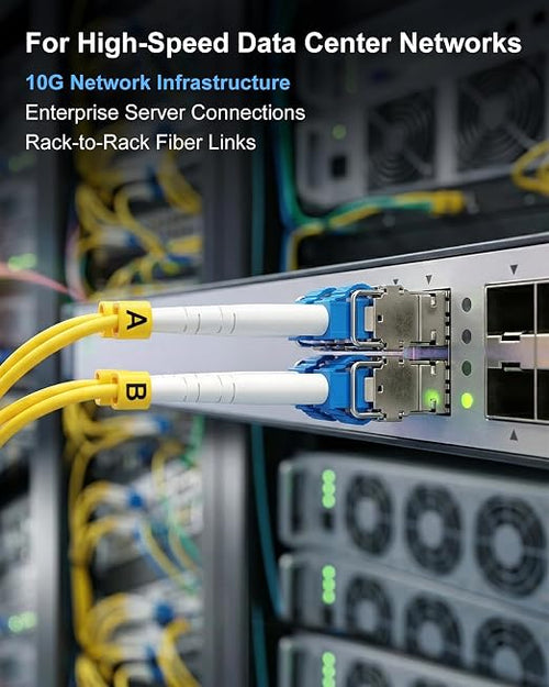 1M LC to LC Single Mode Fiber Patch Cable, 10 Pack OS2 LC to LC Fiber Patch - Image 2