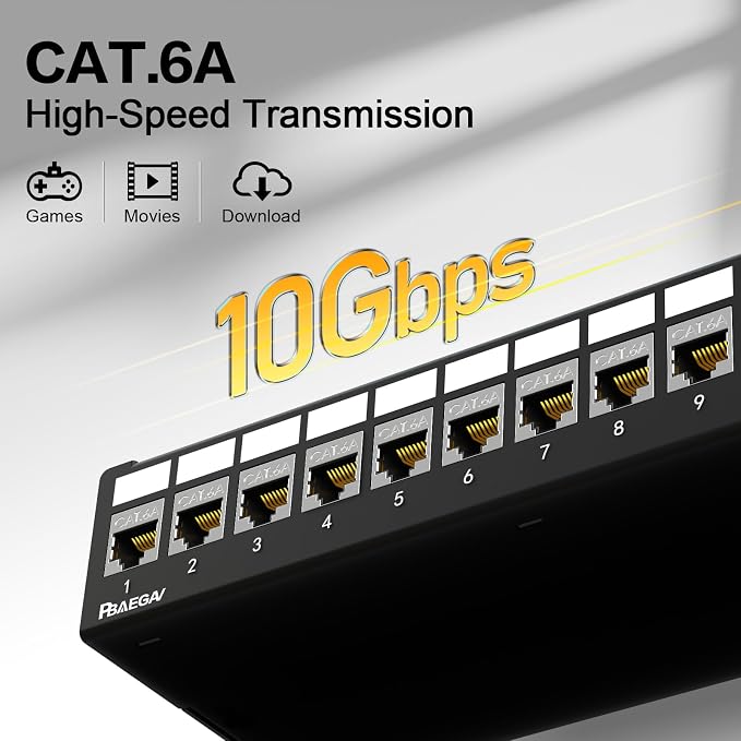Patch Panel 12Port with 12pcs Cat6A Keystone Jack【EC Listed】 Shielded No Rust - Image 5