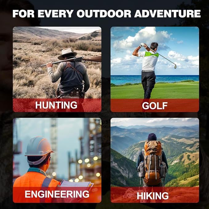 Precision Laser Rangefinder for Golf & Hunting, 800/1000/1300 m Range, 6X - Image 7