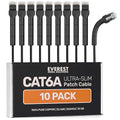 Everest Ultra Slim Cat6a Ethernet Patch Cables 2ft Black by EverestMediaSolutions