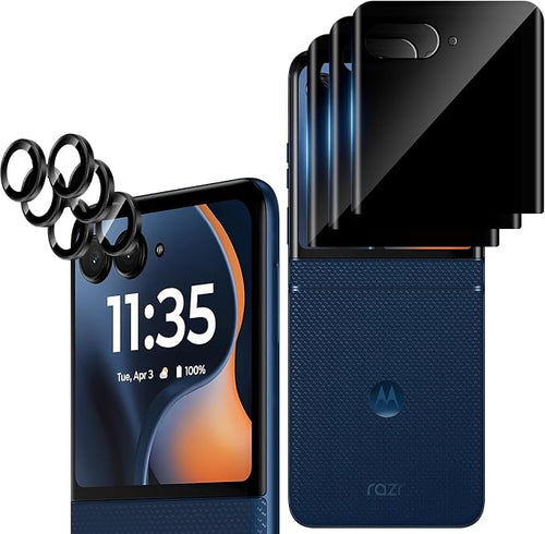 3+3 Pack for Motorola Razr 2026/2025/2024 Front Privacy Screen Protector + by THYRRE-J