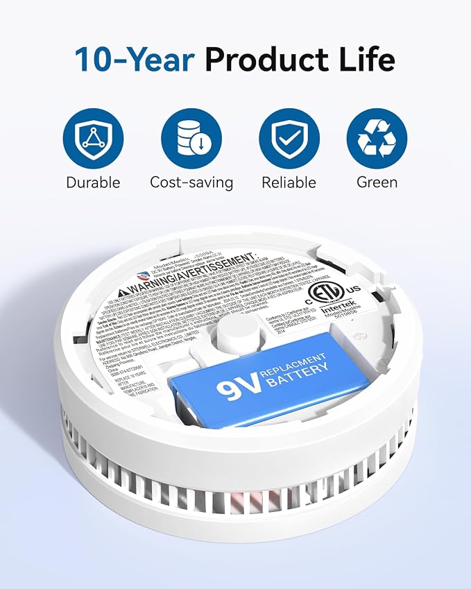 SITERWELL 8 Pack Smoke Detector, 10 Year Product Life Fire Alarm - Image 4