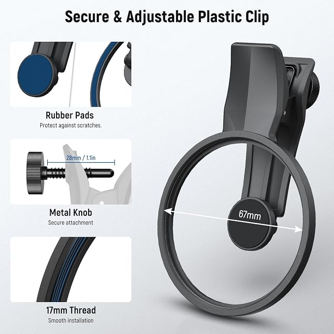 NEEWER 67mm Clip On Black Diffusion 1/4 Filter - Image 5