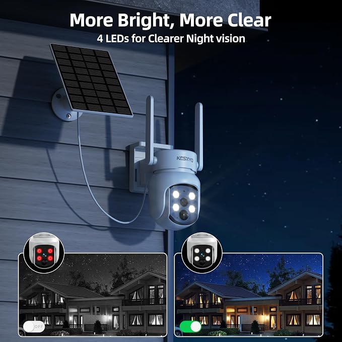 Solar Powered Security Cameras Wireless Outdoor, 4MP Cameras, 2 Cam kit - Image 7