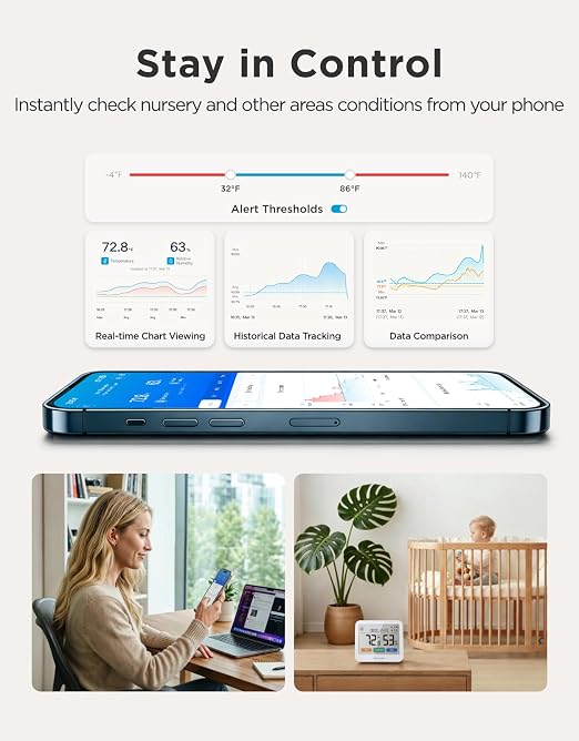 GoveeLife Bluetooth Thermometer Hygrometer, Temperature and Humidity Monitor - Image 7