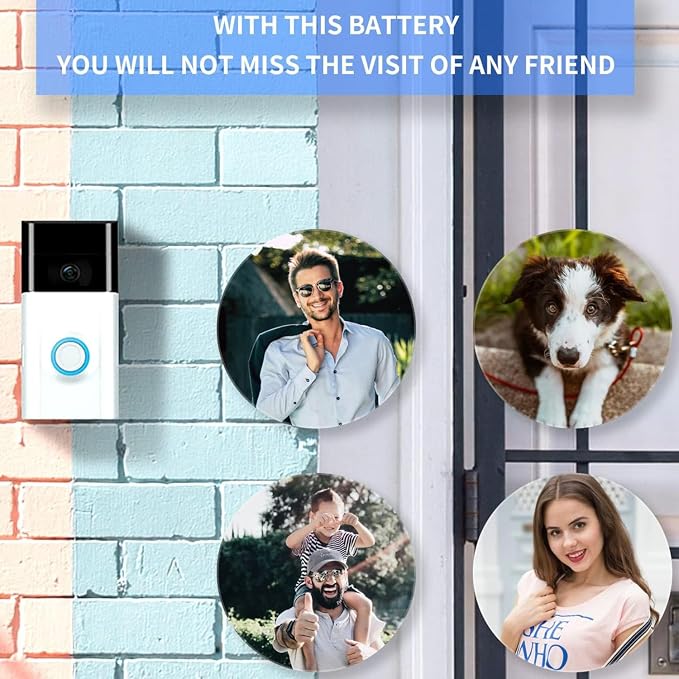 New V4 Battery for Ring-Doorbell-Camera 2/3/4/3+/3plus, Stick-Up Cam, - Image 7