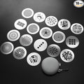 18Pcs Round Gobos Kit for Optical Snoot, 66mm/2.6in Metal Plate Patterns for by ZALUNERO