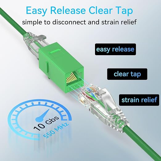 Sokqovt Cat6a Slim Ethernet Patch Cable 0.5ft, Flexible 10G 550MHZ, 28AWG Pure - Image 6