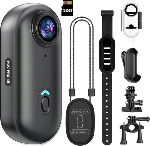 4K Mini WiFi Action Camera 32GB Thumb POV Portable Body Cam Wearable Video by INTEPOLL