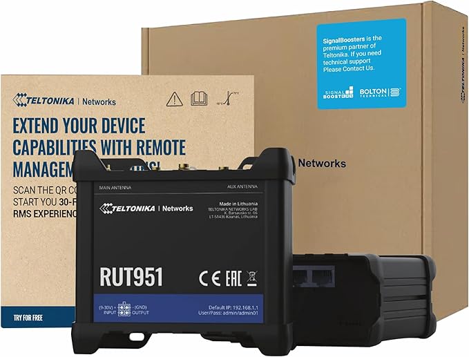 Teltonika RUT951 Industrial WiFi Cellular Router - 4G LTE by BoltonTechnical