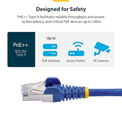 StarTech.com 10ft Blue CAT8 Ethernet Cable, Snagless RJ45, 100W PoE++, 26AWG - Image 5