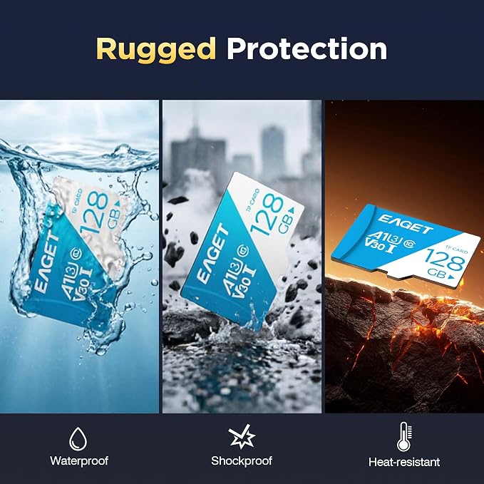 EAGET 2-Pack 128GB TF Memory Card Up to 100MB/s Read - Image 6