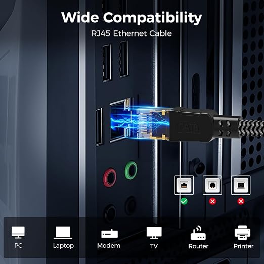 Cat 8 Ethernet Cable 1FT, High-Speed Braided Internet Cable Network Cord - Image 7