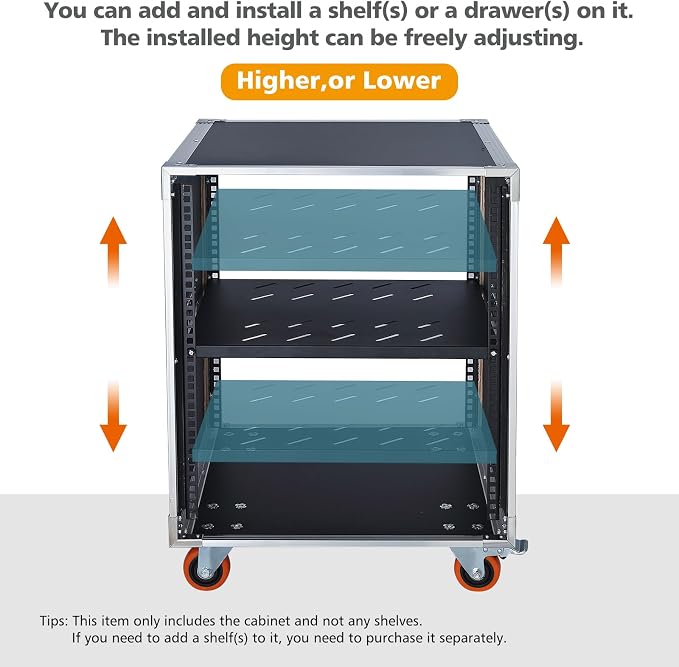AV Gear Rack 16U Home Audio & Video Stage Stereo Equipment Storage Cabinet - Image 3