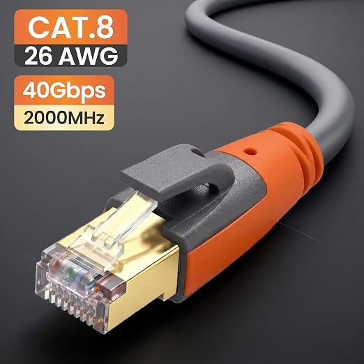 Cat 8 Ethernet Cable 50ft, High Speed LAN Cables 40Gbps 2000MHz Shielded - Image 3
