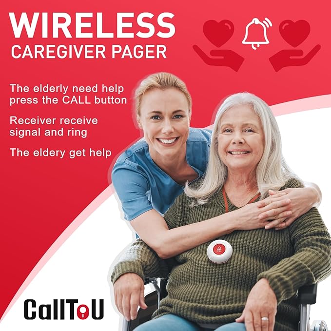CallToU Caregiver Pager Wireless Alert Button Home Intercom System Long Range 2 - Image 2