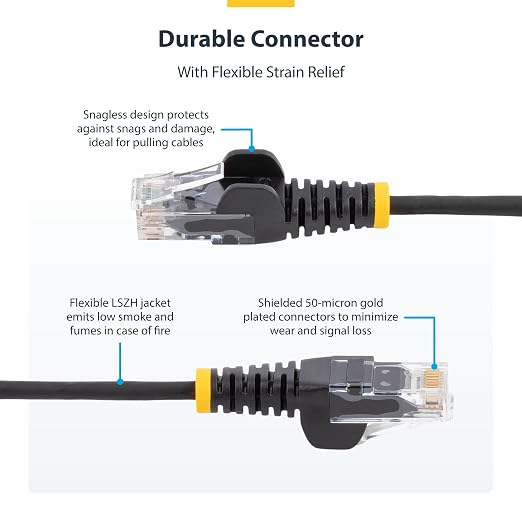 StarTech.com 30ft Red Slim CAT6 Ethernet Cable, Snagless RJ45, 28AWG Pure Bare - Image 3