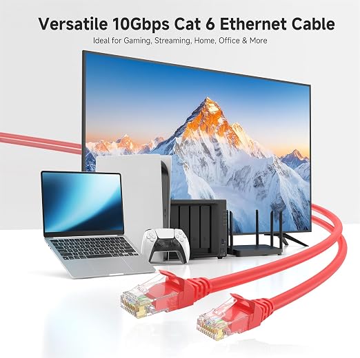 Cable Matters 10Gbps 5-Pack Snagless Cat 6 Ethernet Cable - 7ft - Image 2