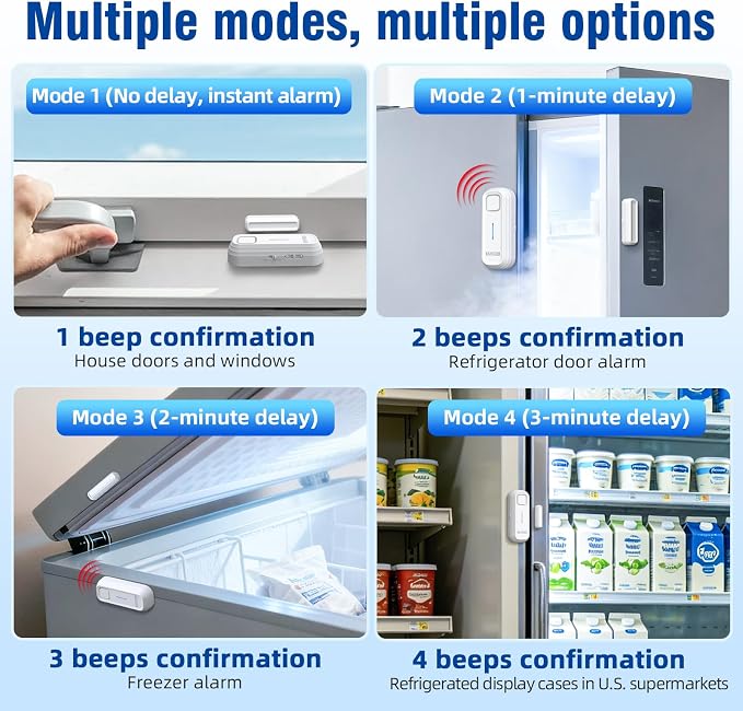 DAYTECH Fridge Door Alarm with Delay 1/2/3/4 mins Adjustable Close Windows - Image 4