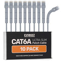 Everest Ultra Slim Cat6a Ethernet Patch Cables 2ft Gray by EverestMediaSolutions