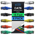 Cat6 Patch Cables 15 Feet, Cat 6 Ethernet Cable, 24AWG CCA, UTP Network Cord by ECJTU-US