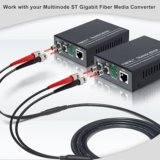 10ft / 3m Outdoor Armored OD-5mm OM1 ST to ST Fiber Cable, ST-ST Fiber Optic - Image 4