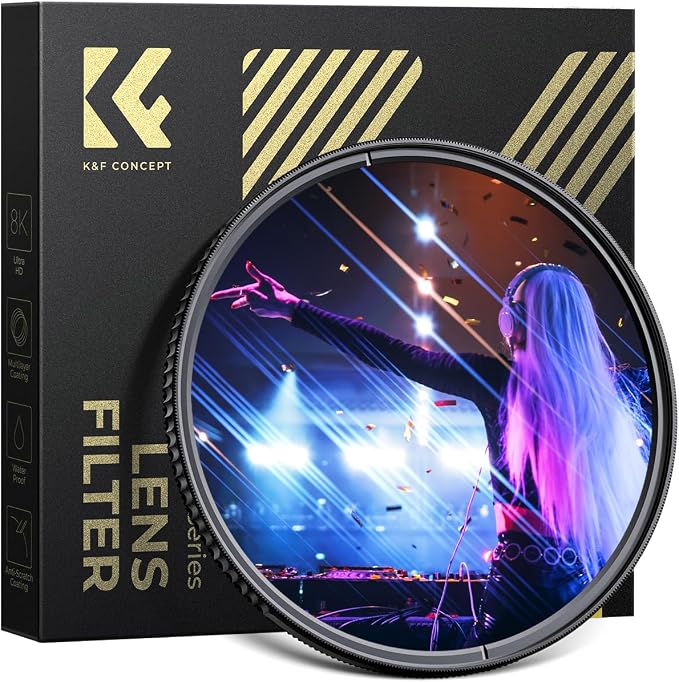 K&F CONCEPT 82mm Blue Streak Effect Lens Filter Anamorphic Optical Glass Light by KFCONCEPT