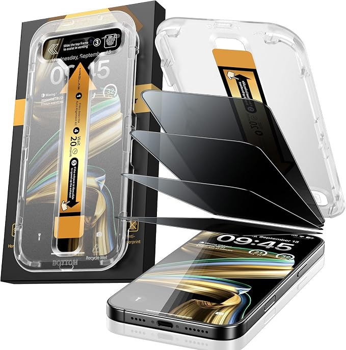 MRGLAS 4-Pack TOP 9H+ Glass for iPhone 16 Privacy Screen Protector UNBREAK by MRGLAS