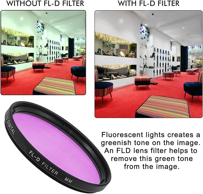 52MM Lens Filter Kit Bundle Pro, Includes CPL, FL-D Universal - Image 4
