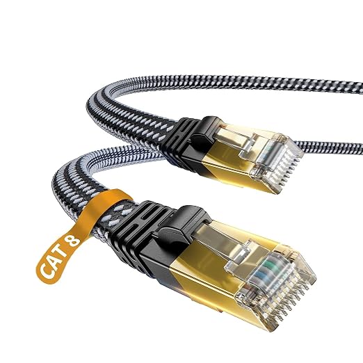 DanYee Cat 8 Ethernet Cable, Nylon Braided 6.5FT 2PACKS CAT8 High Speed by DanYee