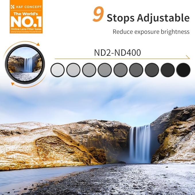 K&F CONCEPT 55mm Variable ND2-ND400 ND Lens Filter - Image 2