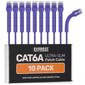 Everest Ultra Slim Cat6a Ethernet Patch Cables 7ft Purple by EverestMediaSolutions