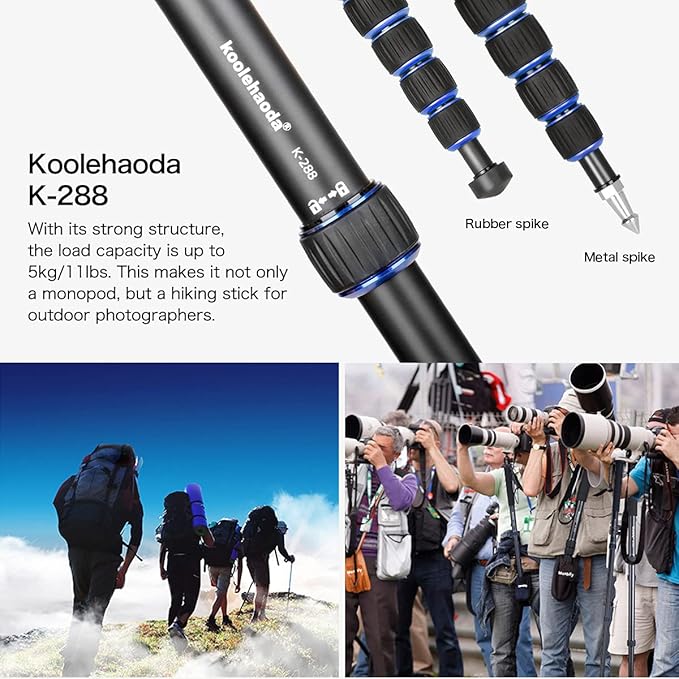 Koolehaoda Camera Monopod Stand 65inch Extendable Aluminum Monopod - Image 6